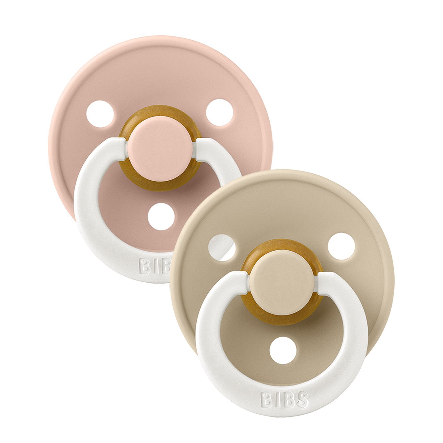 BIBS Colour GLOW 2-Pack Pacifier Set – Blush / Vanilla