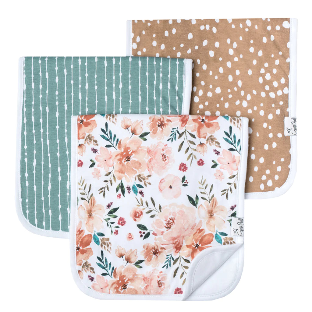 Copper Pearl 3-Pack Burp Cloth Set