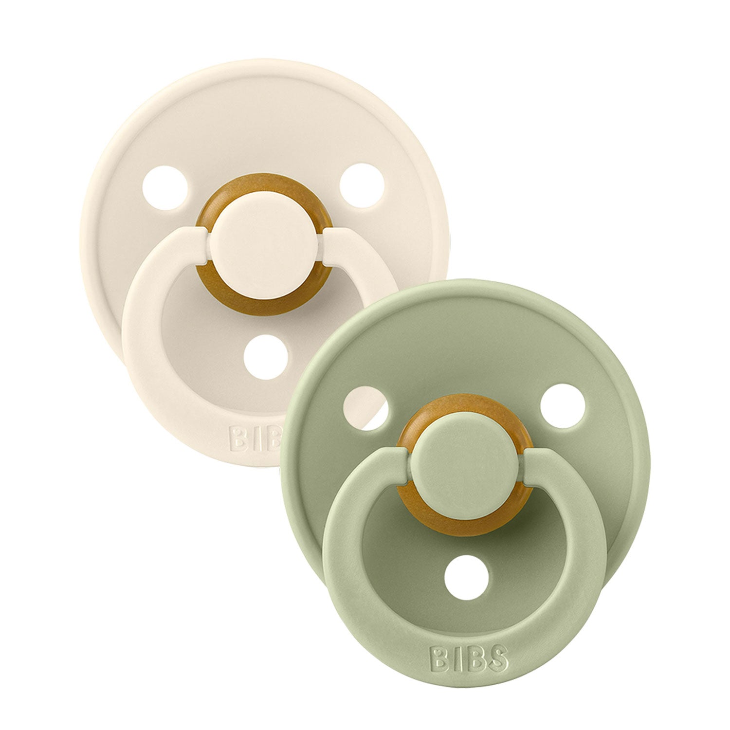 BIBS Colour 2-Pack Pacifier Set – Ivory / Sage