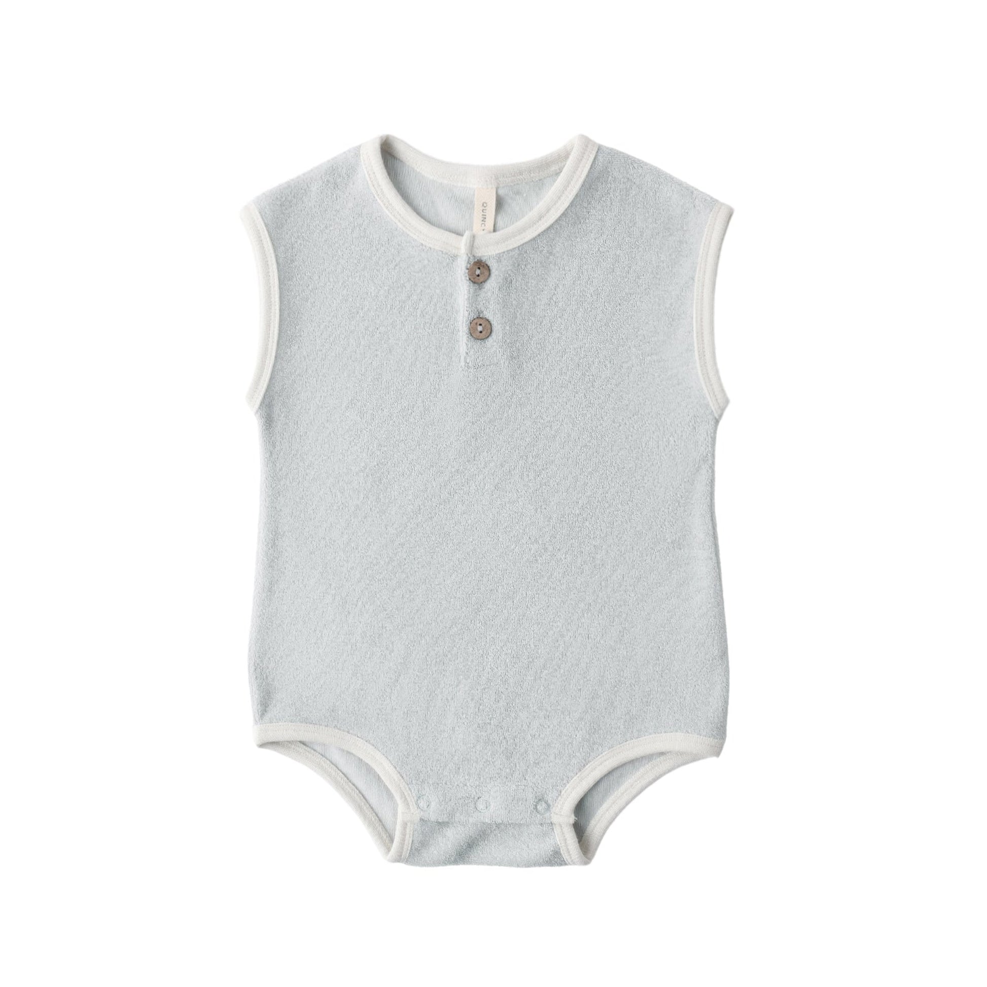 Quincy Mae Terry Cloth Romper – Sky