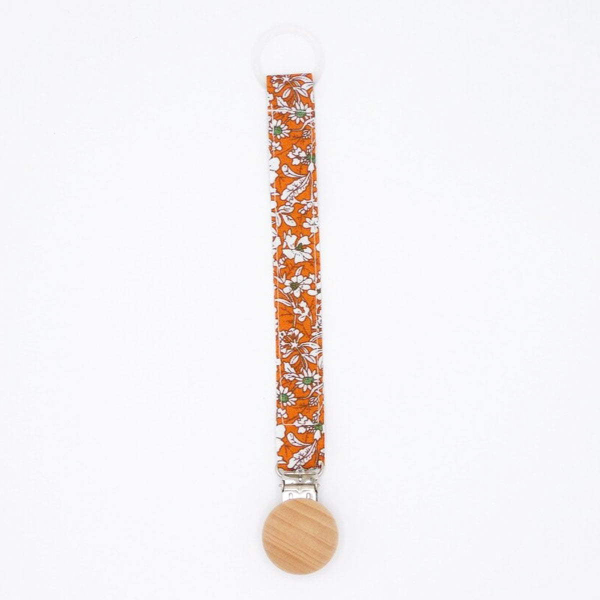 The Kindora Goods Wood Top Linen Pacifier Clip